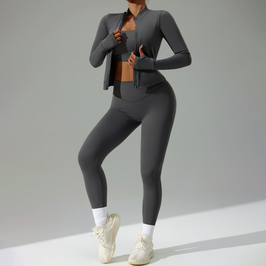 Three-Piece Quick-Dry Yoga Set — Breathable Sportswear