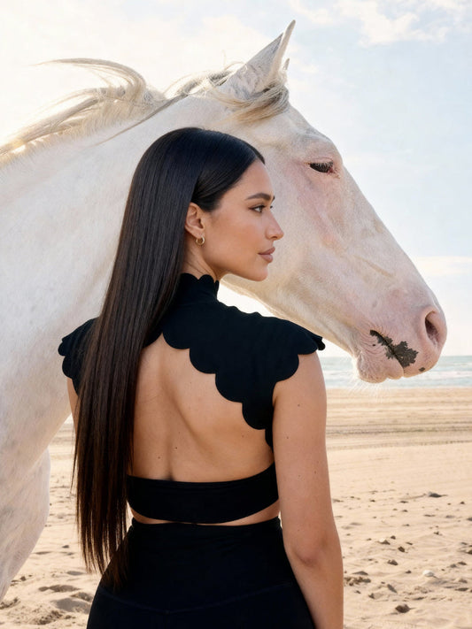 Open Back Hollow Shoulder Yoga Top