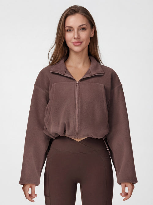 YOHA women's fleece-lined workout jacket in black