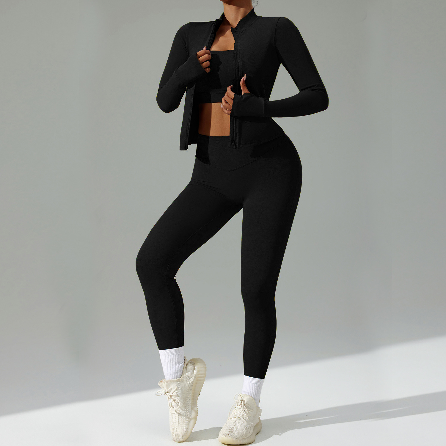 Three-Piece Quick-Dry Yoga Set — Breathable Sportswear