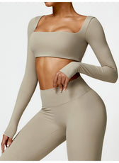 Long-Sleeve Cropped Sports Shirt