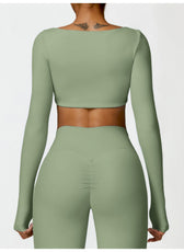 Long-Sleeve Cropped Sports Shirt