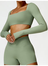 Long-Sleeve Cropped Sports Shirt