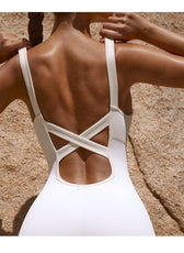Cross-Back Yoga Bodysuit