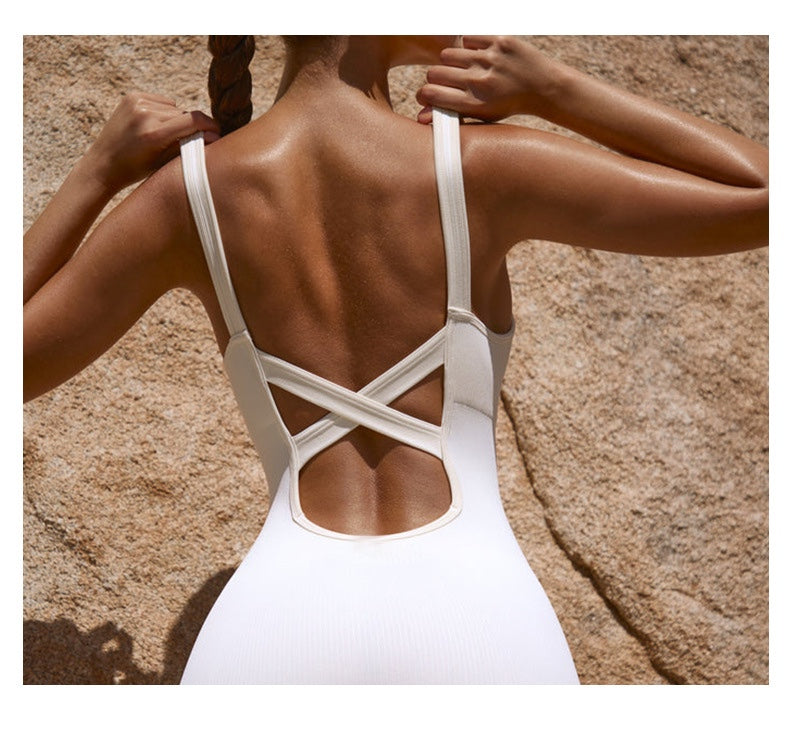 Cross-Back Yoga Bodysuit