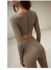 Autumn & Winter Nude Yoga Set | Slim-Fit & Tummy Control