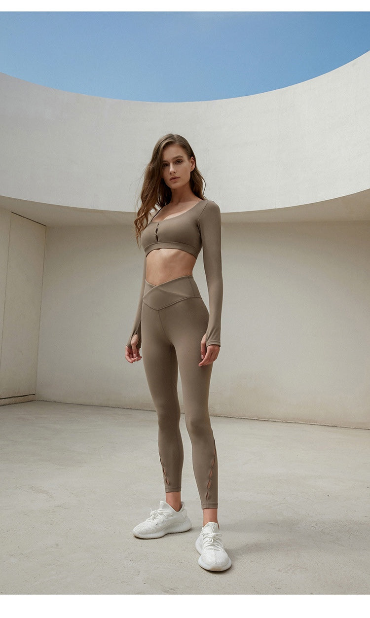 Autumn & Winter Nude Yoga Set | Slim-Fit & Tummy Control