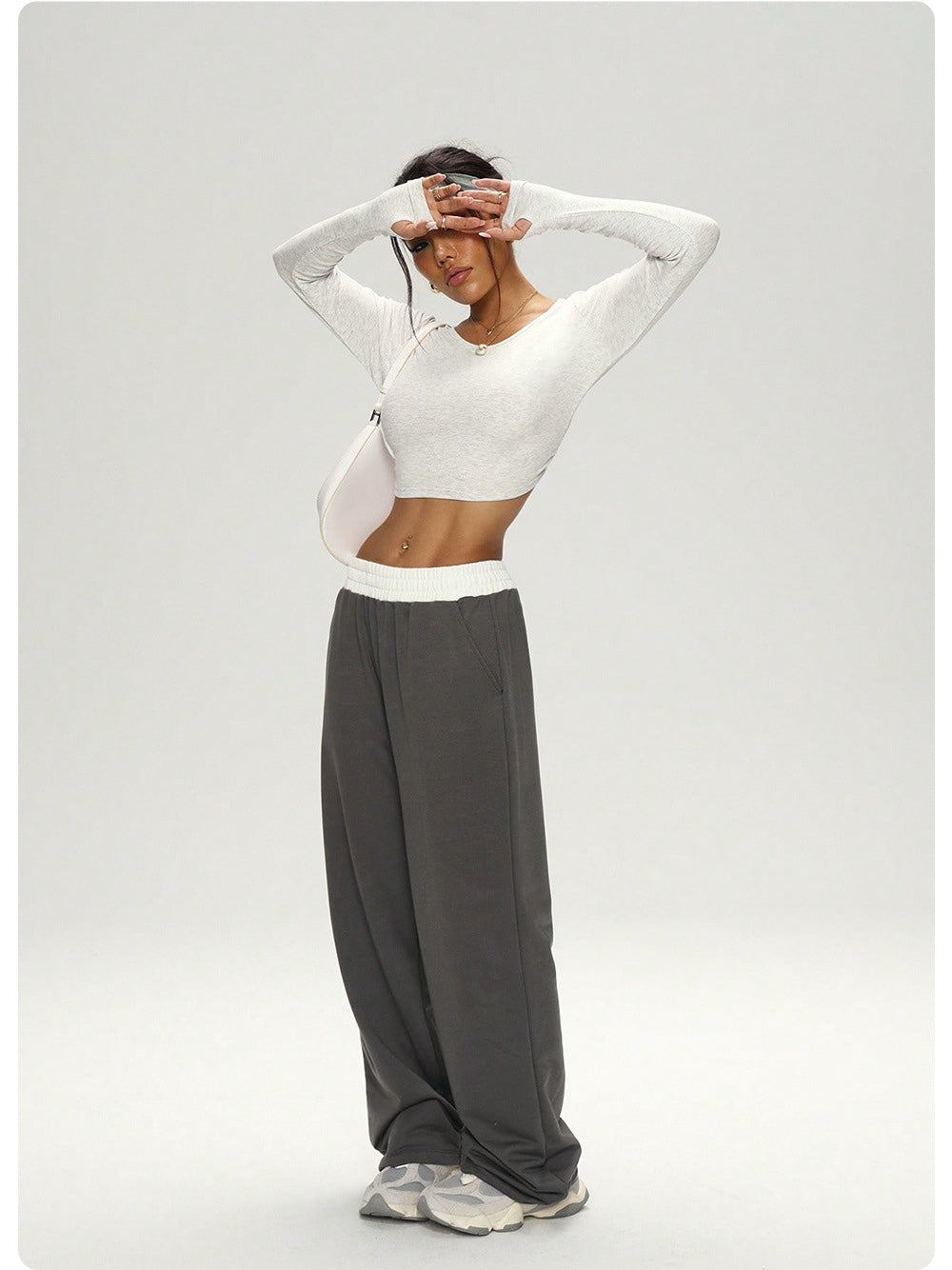 Long Sleeve Crop Top & Wide-Leg Pants