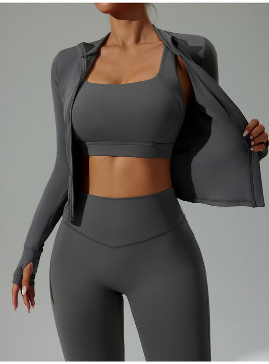 Three-Piece Quick-Dry Yoga Set — Breathable Sportswear