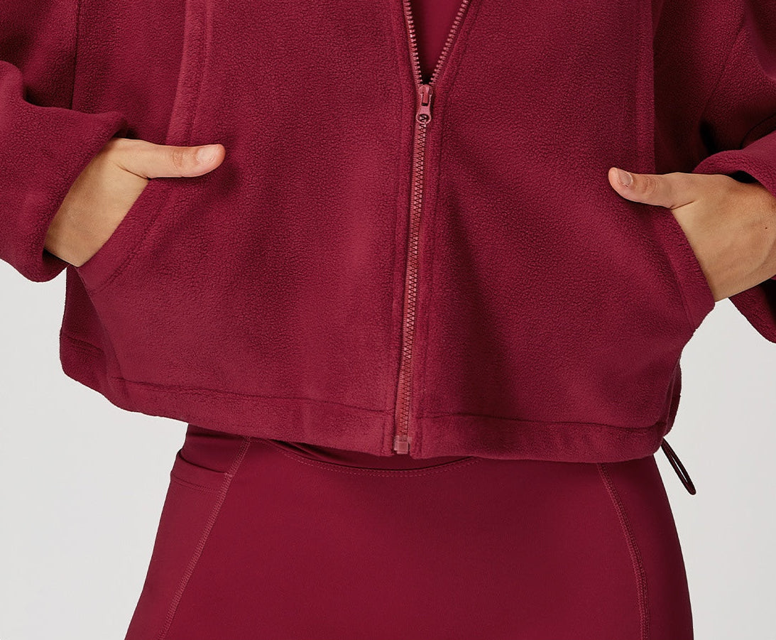 YOHA women's fleece-lined workout jacket in black