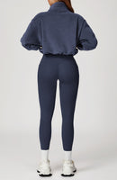 YOHA women's fleece-lined workout jacket in midnight blue