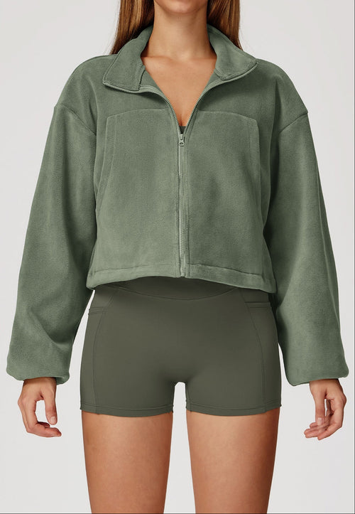 YOHA women's fleece-lined workout jacket in black