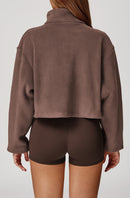 YOHA women's fleece-lined workout jacket in cherry red