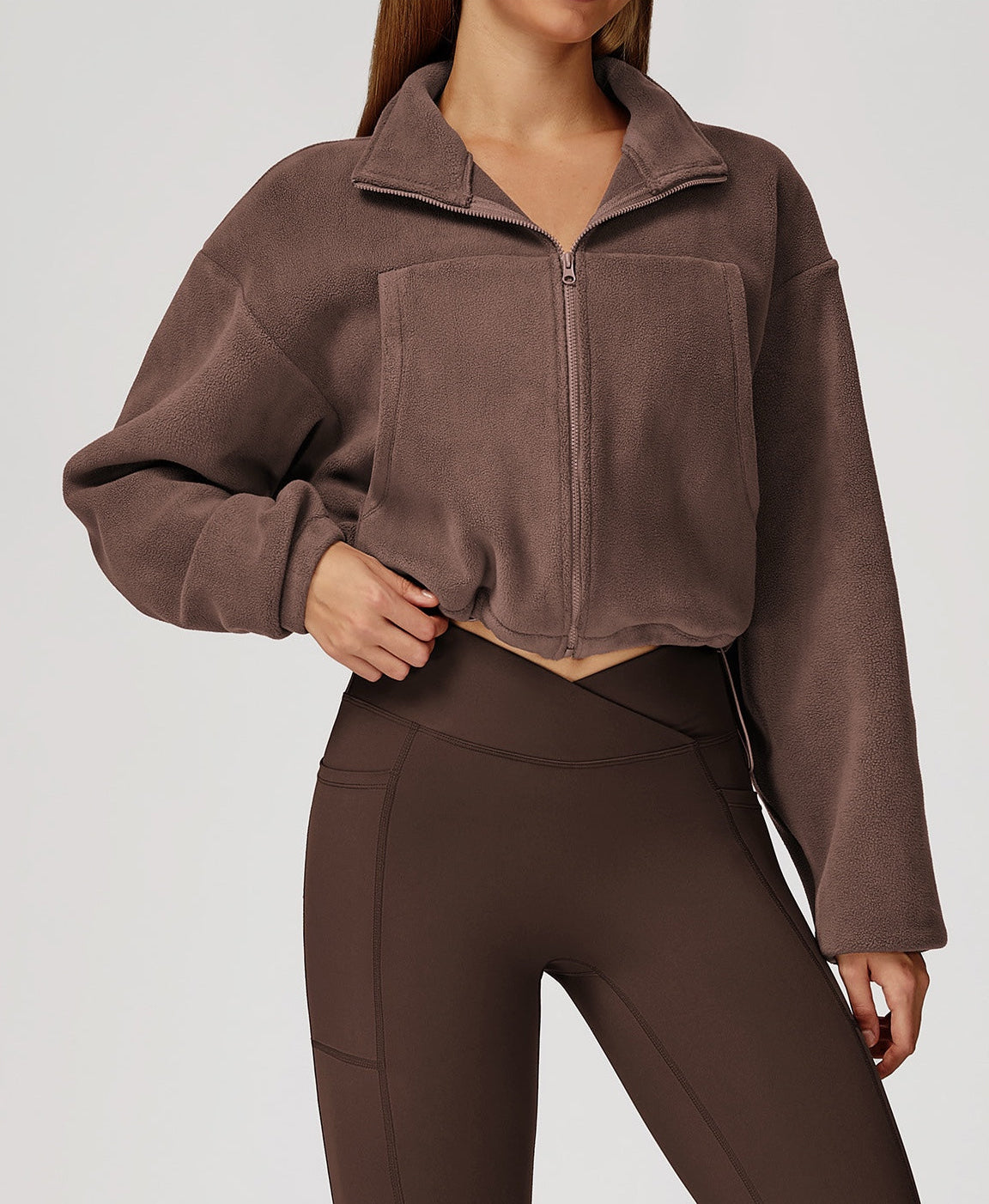 YOHA women's fleece-lined workout jacket in black
