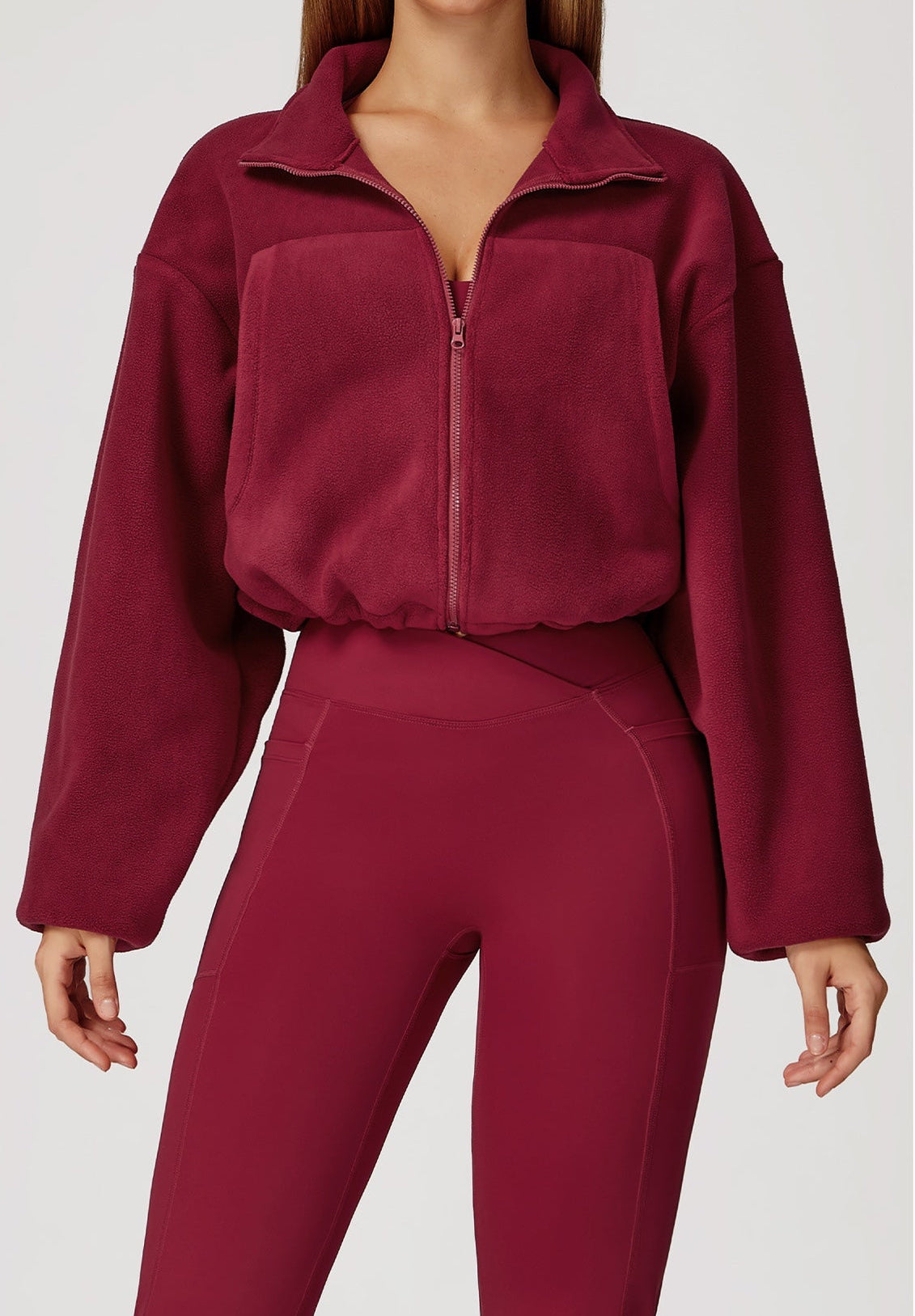 YOHA women's fleece-lined workout jacket in green