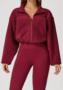 YOHA women's fleece-lined workout jacket in green