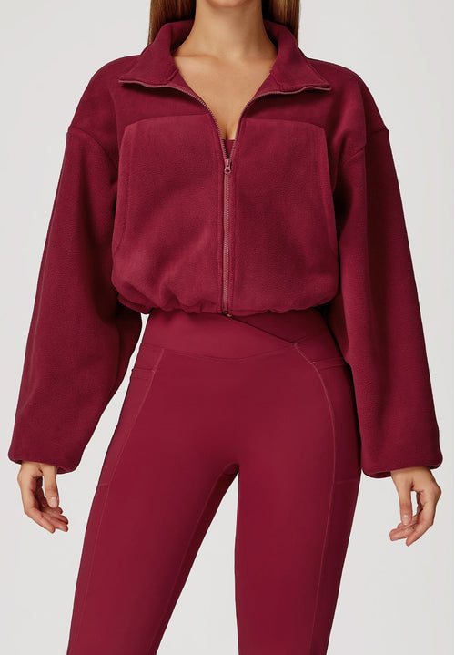 YOHA women's fleece-lined workout jacket in green