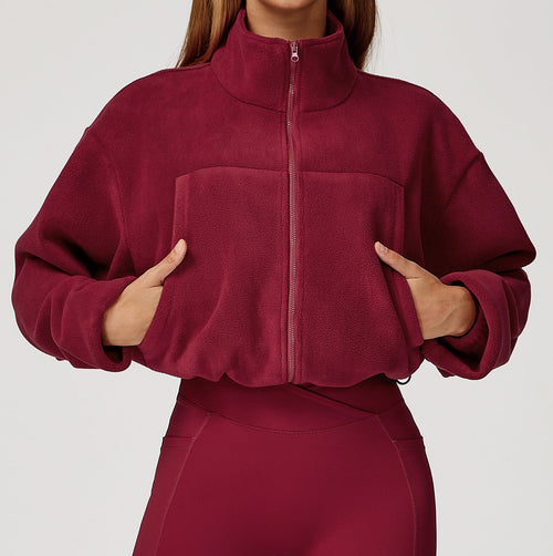 YOHA women's fleece-lined workout jacket in green