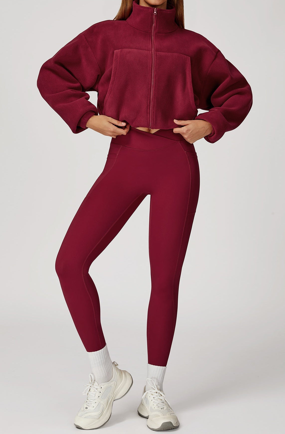 YOHA women's fleece-lined workout jacket in green