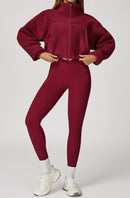 YOHA women's fleece-lined workout jacket in green