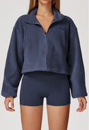 YOHA women's fleece-lined workout jacket in brown