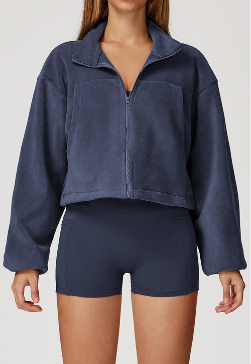 YOHA women's fleece-lined workout jacket in brown
