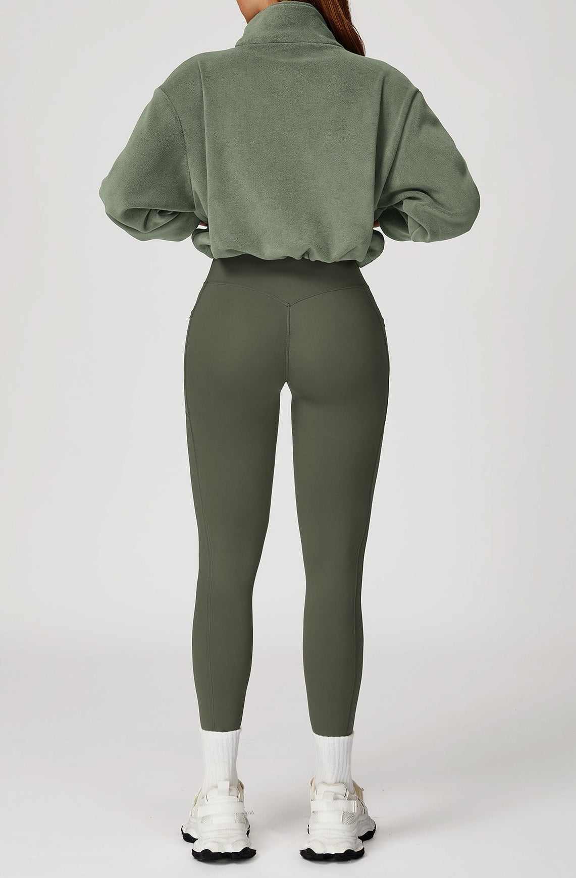 YOHA women's fleece-lined workout jacket in black