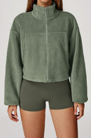 YOHA women's fleece-lined workout jacket in black
