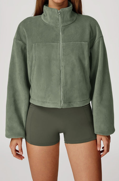 YOHA women's fleece-lined workout jacket in black