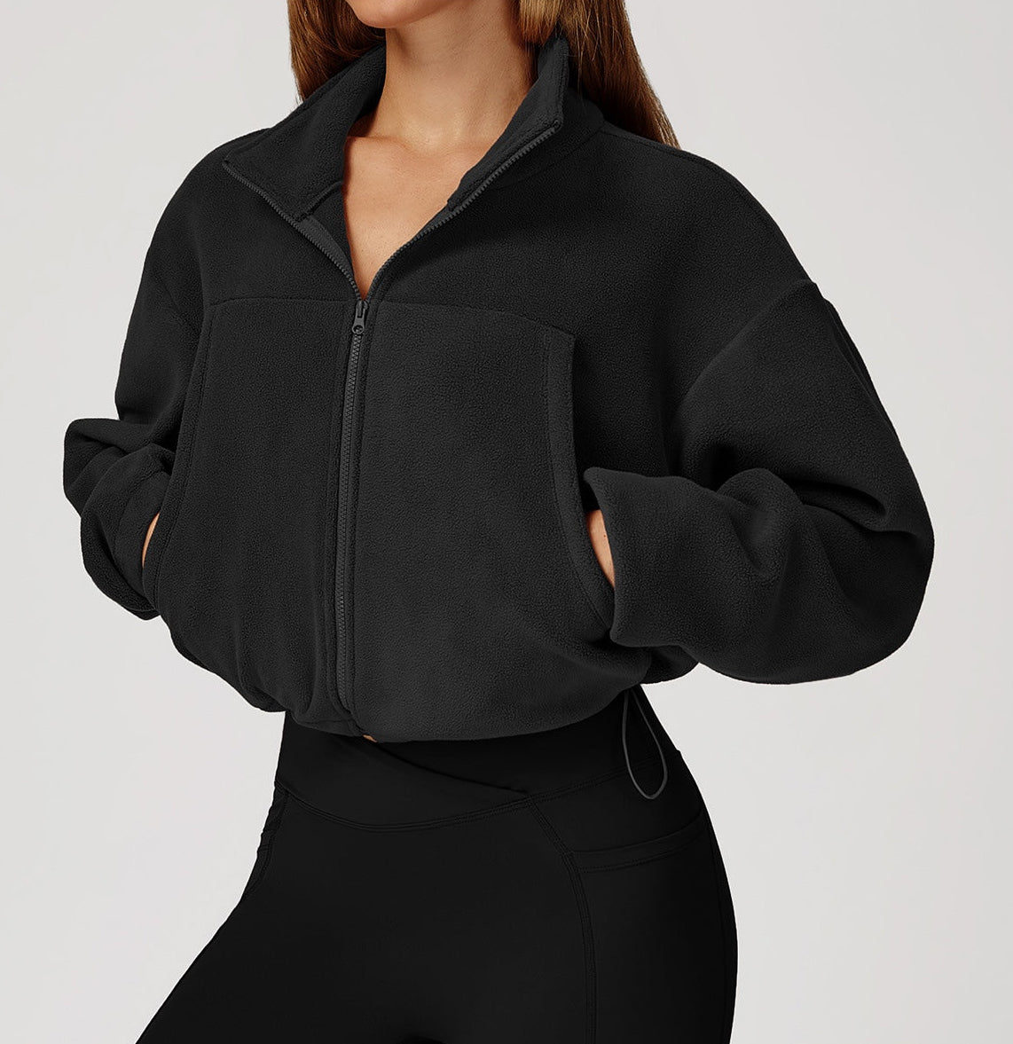 YOHA women's fleece-lined workout jacket in brown