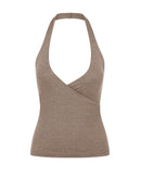 Halter Neck Push-Up Sports Bra for Women — Open Back