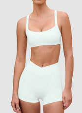 Cross-Waist Shorts & l Back Sports Bra