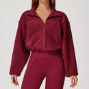 YOHA women's fleece-lined workout jacket in midnight blue