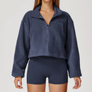 YOHA women's fleece-lined workout jacket in midnight blue