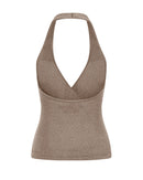 Halter Neck Push-Up Sports Bra for Women — Open Back