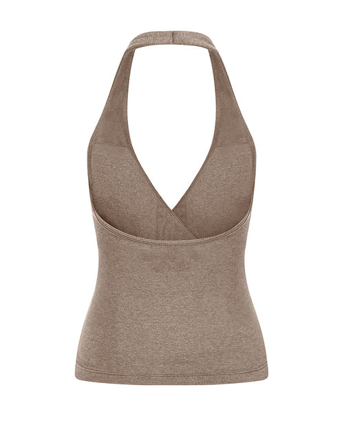 Halter Neck Push-Up Sports Bra for Women — Open Back