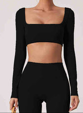 Long-Sleeve Cropped Sports Shirt