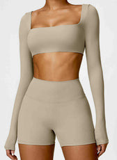 Long-Sleeve Cropped Sports Shirt