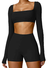 Long-Sleeve Cropped Sports Shirt
