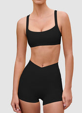 Cross-Waist Shorts & l Back Sports Bra