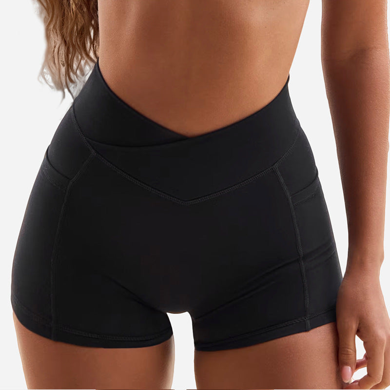 Cross-Waist Shorts & l Back Sports Bra