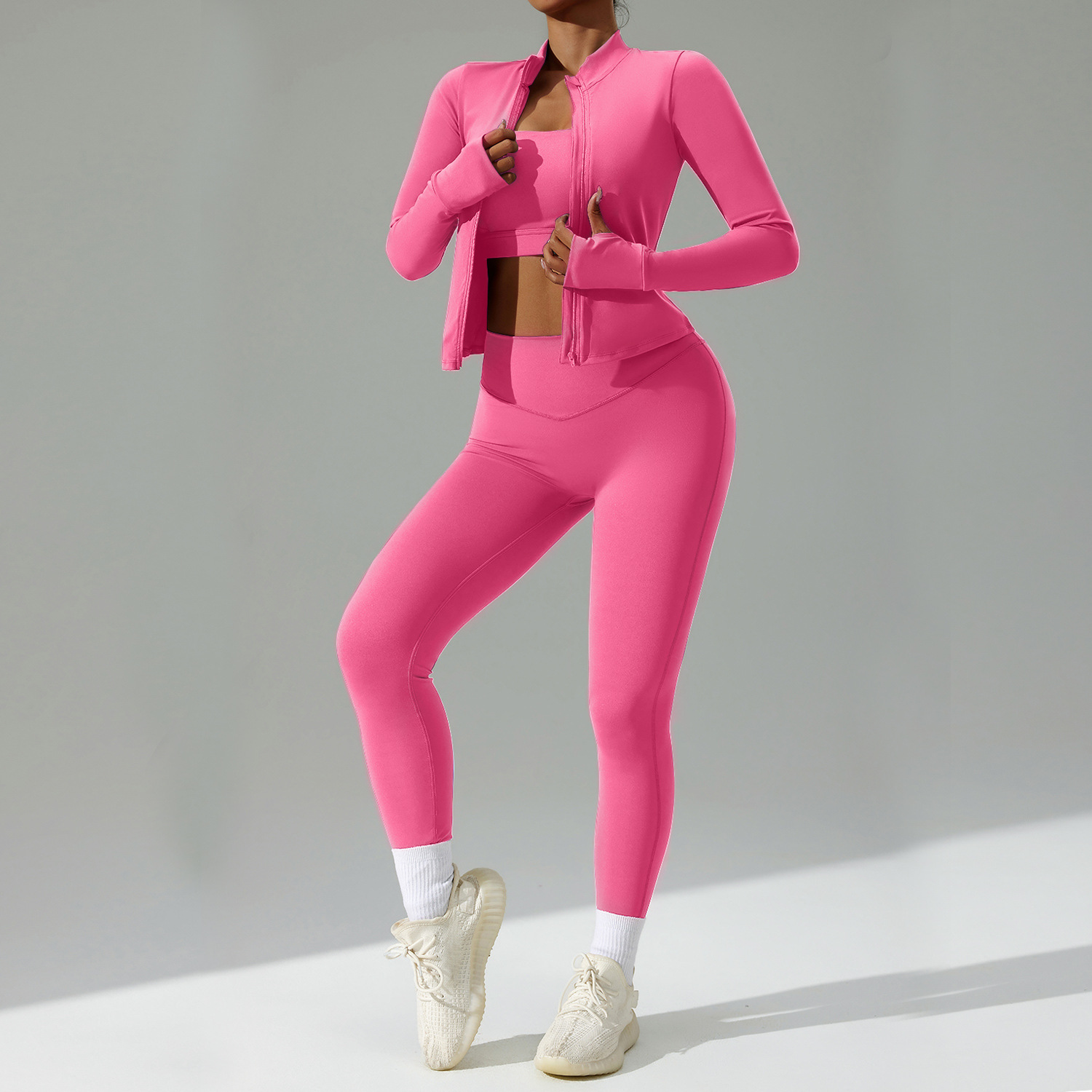 Three-Piece Quick-Dry Yoga Set — Breathable Sportswear