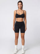 Seamless Matching Workout Set — Sculpting Bra Top & Bike Shorts