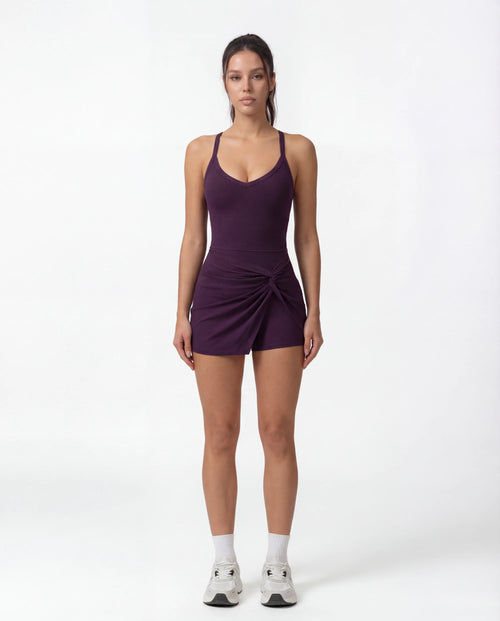 Twisted-Front Sleeveless Yoga Jumpsuit for Women — Built-In Bra