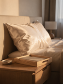 Mulberry silk pillowcase nightstand styling