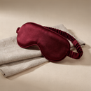 Burgundy mulberry silk eye mask and headband gift set