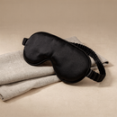 Black mulberry silk eye mask and headband gift set