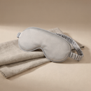 Fog blue mulberry silk eye mask and headband gift set