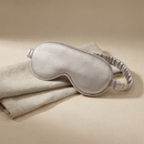 Silver grey mulberry silk eye mask and headband gift set