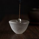 Handmade glass incense stand with silver accent
